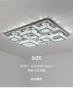 Đèn chùm pha lê sang trọng kiểu mới đèn <span class=keywords><strong>LED</strong></span> hình vuông biệt thự khách sạn đèn trần hiện đại - Product Image 2