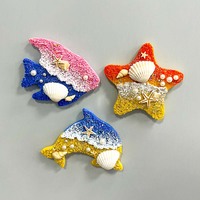 Aimants de réfrigérateur personnalisés en résine 3D de forme irrégulière, style Art Déco, peints, créatifs, souvenirs de plage, faits à la main, OEM/ODM