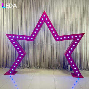 LEDA Nuevo Diseño, Marco de Estrella de Cinco Puntas con Luz RGB de Metal Personalizada, Fondo de Escenario con Luz RGB para Decoración de Bodas y Fiestas - Product Image 2