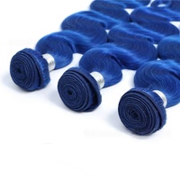 Cheveux humains Remy vietnamiens bleu foncé, en boucles, pour perruques européennes et américaines, peuvent être permanentés, 100g