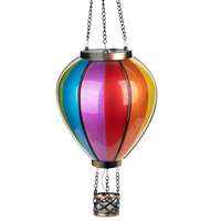 Plastique Environ LED Lanterne Solaire Vent Lumière Cadre En Métal Jardin Ballon À Air Chaud Lumière Étanche Extérieure Pelouse Voie Piquet