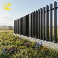 Panneau de clôture vertical en aluminium à lattes, tube carré, écran de sécurité et d'intimité pour jardin extérieur, thermolaqué noir, sur mesure