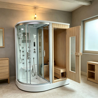 Ruang Sauna Uap, Sauna Dalam Ruangan, Sauna Kayu Hemlock, Kabin Sauna Panas Kering untuk 2 Orang, Ruang Sauna Uap Basah Tradisional