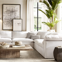 Mobilier de salon moderne de style américain canapé nuage combiné en forme de L villa Homestays Hotel factory peut être personnalisé