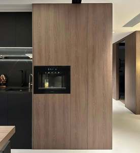 Walnut Wood Grain Luxury Style <b>Bar</b> <b>Cabinet</b> Customized Sideboard Storage Pantry Integrated <b>Cabinet</b> Wall Panel Eco-Friendly - Product Image 4