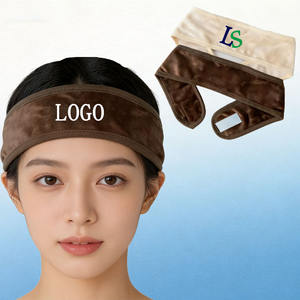 Bandeau de sport marron pour yoga avec bande auto-agrippante réglable pour le visage, le spa, les salons de beauté, le maquillage et la maternité post-partum - Product Image 1