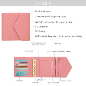 Hongbo Meilleure vente A7 Tapa dura Presupuesto Carpeta de efectivo Cartera Acolchada Cuero de guijarros Hebilla Cierre ID Ventana Organizador Viaje - Product Image 5