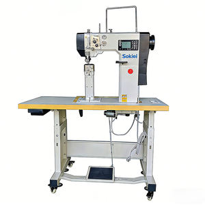 Machine à coudre industrielle électronique automatique à double aiguille avec moteur à chaîne pour la fabrication de chaussures programmable à grande vitesse en cuir - Product Image 2