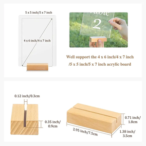 Supporti per segnaposto <span class=keywords><strong>in</strong></span> <span class=keywords><strong>legno</strong></span> di faggio Base per esposizione supporto per numero <span class=keywords><strong>da</strong></span> <span class=keywords><strong>tavolo</strong></span> per caffè porta biglietti <span class=keywords><strong>da</strong></span> visita per matrimonio - Product Image 2