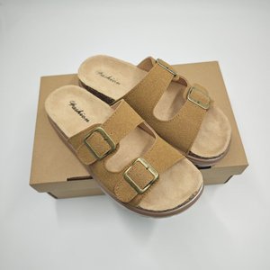 High Quality School Wood Style Fashion High <strong>Wedge</strong> Double Buckle Sandals Women - Product Image 5