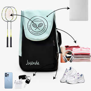 Porte-raquette pliable sac d'équipement de Tennis sac à dos pour <span class=keywords><strong>squash</strong></span> de racquetball avec compartiment à chaussures sac de raquette de base - Product Image 5