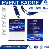 Badge événementiel VIP personnalisé en papier synthétique recyclable, imprimable jet d'encre, avec cordon pour événements et expositions