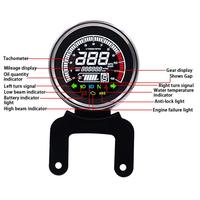 Racepro LED Round Motorcycle Multi-functional Gauges Instruments Digital Odometer Tachometer Fuel Level Speed Meter Indicator.