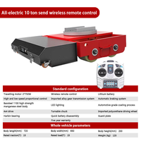 Plataforma Eléctrica para Mover Maquinaria, 20 Toneladas, Patines de Alta Resistencia, Carro de Transporte de Equipos Industriales, Control Remoto
