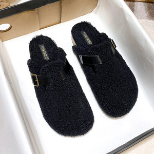 Otoño/Invierno 2023 nuevas pantuflas de pelo de suela gruesa Birkenstocks de lana de cordero vintage cálidas con diario - Product Image 6