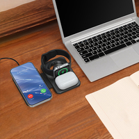 Station de charge sans fil rapide universelle 10W, support de téléphone pliable avec aimant puissant 3 en 1 compatible avec iPhone 15