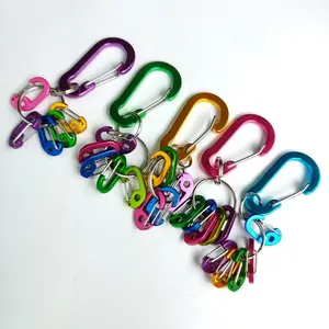 रंगीन डी आकार बेल्ट विस्तार छोटे छोटे मिनी 1 इंच क्लिप कुंजी श्रृंखला Carabiner तस्वीर हुक के साथ बैग के लिए खिलौने
