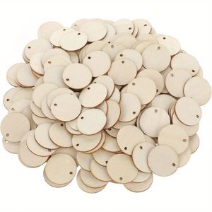 Discos de Madera Redondos Sin Acabado Personalizables de 1 Pulgada, Suministros para Manualidades, Proyectos de Decoración, Dropshipping - Product Image 1
