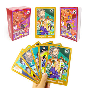 Jeu de tarot en feuille d'or Cartes à jouer <span class=keywords><strong>Oracle</strong></span> Boîte emballée en papier d'art Logo pour utilisation de jeu de poker Cartes d'<span class=keywords><strong>oracle</strong></span> de la <span class=keywords><strong>vie</strong></span> passée - Product Image 2