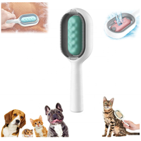 Nouvelle brosse de nettoyage pour animaux de compagnie 2-en-1 avec réservoir d'eau, peigne anti-poils pour chat, brosse de nettoyage portable multifonctionnelle pour animaux