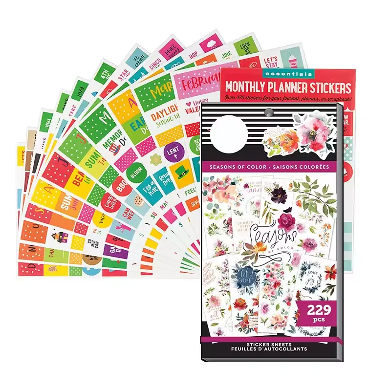 Custom Printed Foil Planner Stickers Removable Calendar DIY Adhesive Die Cut Planner Stickers