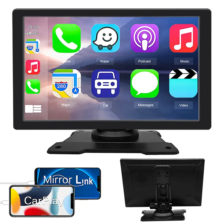 9001P evrensel carplay dokunmatik ekran DVR BT WIFI kablosuz CarPlay Android oto taşınabilir araba oyuncu