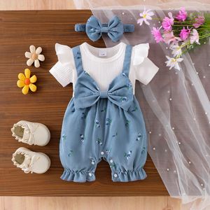Nuova <span class=keywords><strong>Tuta</strong></span> Estiva per Bambine in Cotone Bianco a Maniche Lunghe con Motivo Fiori di Ciliegio - Product Image 3