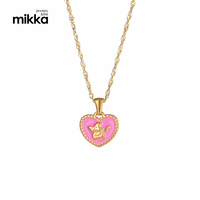Colgante de corazón de Ángel de acero inoxidable chapado en oro de 18k para mujer, joyería, collar