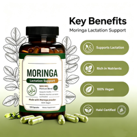 Capsules végétaliennes de feuilles de Moringa en marque blanche OEM, 120 unités, 500 mg, pour marque personnalisée