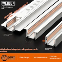 Rail lumineux magnétique en aluminium ultra-fin à montage en surface, blanc/noir, intelligent, encastré, pré-installé, pour éclairage de salon