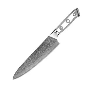 DIY 67 lapis Damaskus baja pisau dapur suku cadang pisau kosong pisau Jepang EDC pisau memasak daging pemotong Sushi tanpa pegangan