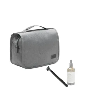 Travel <b>Makeup</b> Bag Polyester Zipper Closure Soft Handle Letter Pattern High Capacity Waterproof Toiletries <b>Storage</b> Pouch <b>for</b> - Product Image 5