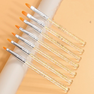 Manicure Brush Set <b>Nail</b> Acrylic Gel <b>Extension</b> Flat Nylon Hair Wood Handle Painting Drawing Pen Tool for <b>Nail</b> Art Decoration - Product Image 1