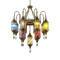 Lampes suspendues de galvanoplastie en bronze bohème de style turc matériel de haute qualité nouveau lustre en vitrail de conception