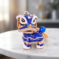 Porte-clés rotatif en métal étanche, personnalisé avec logo OEM/ODM, motif Danse du Lion Kylin, tendance