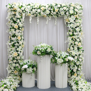 Puntelli floreali della fase del partito di caduta della decorazione dell'arco di nozze di disposizione di fila del fiore artificiale della rosa bianca del giglio - Product Image 6