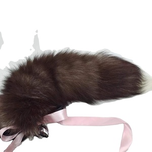 New <span class=keywords><strong>Real</strong></span> Black Fox Tail Anal Plug Casero Anal Juguetes sexuales masculinos - Product Image 6