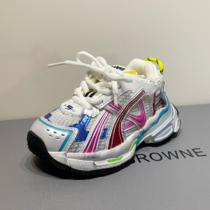 रंगीन बच्चों को भेजने के लिए तैयार, सुंदर गुणवत्ता डिजाइनर स्पोर्ट्स जूते चंकी ट्रेंडी जूते आकार 9c से 5y - Product Image 5