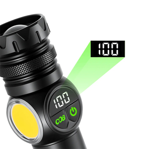 <span class=keywords><strong>Lampe</strong></span> torche <span class=keywords><strong>LED</strong></span> rechargeable à zoom numérique, 30W, 1500m <span class=keywords><strong>de</strong></span> portée, <span class=keywords><strong>1000</strong></span> <span class=keywords><strong>lumens</strong></span>, aimant arrière, lumière latérale COB, affichage numérique - Product Image 3