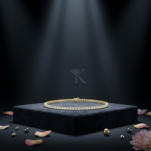 Modern Bar Set Lab Grown Brilliant Cut Filled Diamond Tennis Necklace Solid Gold Continuous <b>Choker</b> Sleek Elegant Women's Luxury - Product Image 1