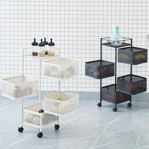 Cuencos para cestas <span class=keywords><strong>de</strong></span> frutas y verduras para cocina con tapa superior <span class=keywords><strong>de</strong></span> metal, organizador <span class=keywords><strong>de</strong></span> cestas <span class=keywords><strong>de</strong></span> alambre <span class=keywords><strong>de</strong></span> 5 niveles con <span class=keywords><strong>ruedas</strong></span> - Product Image 2