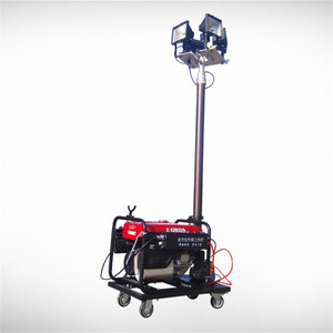 Construction Mobile Outdoor Light Tower Trailer Mounted Diesel Generator Mobile Lighting Tower