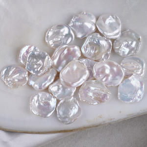 Perles d'eau douce blanches naturelles de 17 mm, pétales plus larges, régénérées, non poreuses, pour collier DIY, particules de perles - Product Image 3