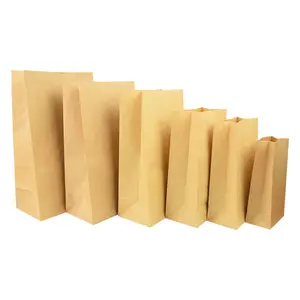 Custom Design de Qualidade Alimentar Saco de Papel Kraft sem alça SOS Marrom pão Pacote Bolsa de Transporte