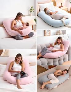 Custom Pregnancy Sleeping <b>Pillows</b> U Shaped Full Body <b>Maternity</b> <b>Pillow</b> Support for Back Legs Belly HIPS - Product Image 4