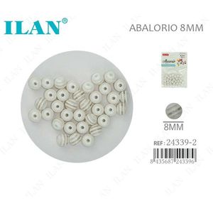 Perline a strisce Ilan Abalorio da 8 mm per la creazione di gioielli - Product Image 1