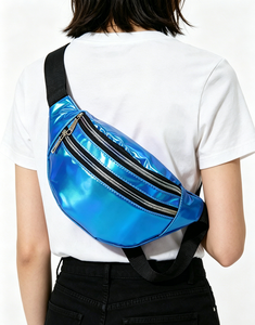 Sac banane réfléchissant laser multi-poches, personnalisable avec logo, nouvelle collection, populaire, pour la course et le sport, sacoche bandoulière tendance - Product Image 1