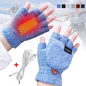 Guantes calefactables eléctricos <span class=keywords><strong>calentadores</strong></span> de manos mitones calentador recargable USB reutilizable invierno cálido calefacción portátil para deportes guantes de esquí - Product Image 1