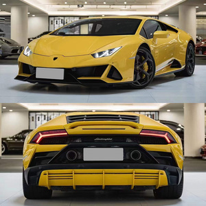 Runde fibra de carbono para <span class=keywords><strong>Lamborghini</strong></span> Huracan LP580 610 actualización EVO estilo cuerpo Kit parachoques delantero Spoiler difusor trasero tubo de escape - Product Image 4