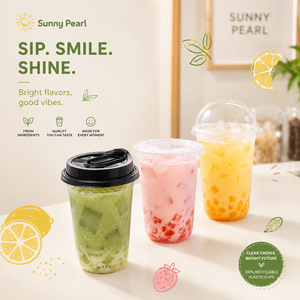 Gobelet jetable en PET transparent en forme de U, écologique, pour boissons froides, personnalisable, vente en gros - Product Image 2